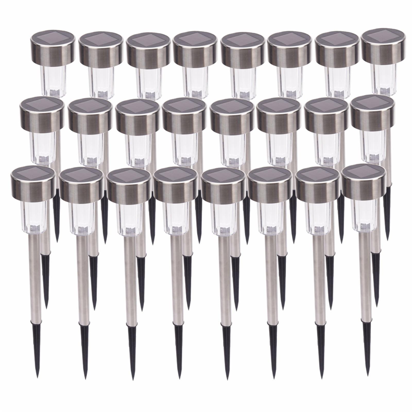 24-Pack Stainless Steel Solar LED Pathway Lights