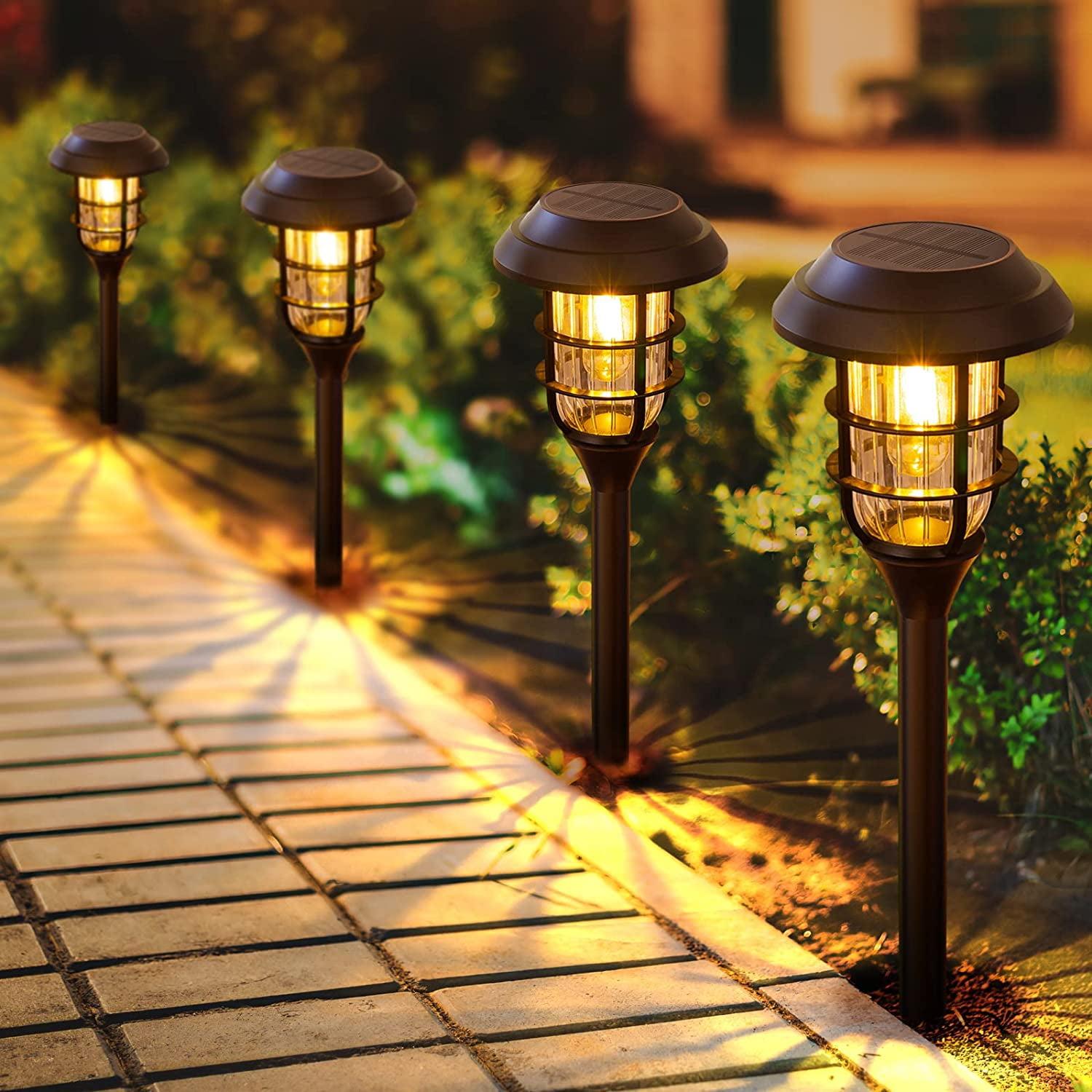 Solar Powered Black LED Pathway Lights Multipack