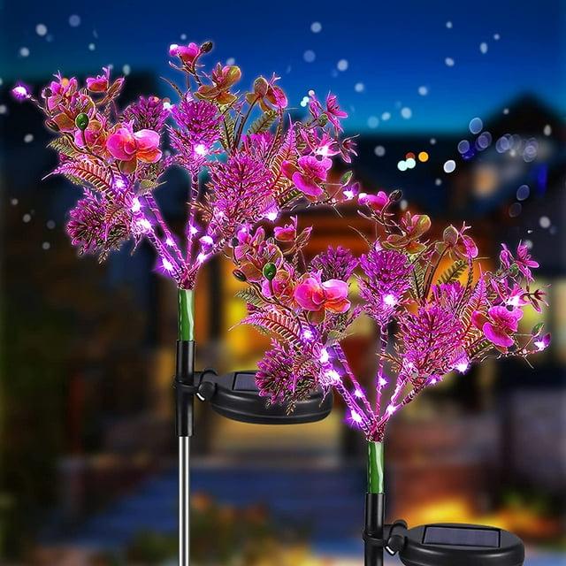 SolarEra Solar Phalaenopsis Garden Decor Lights Halloween Decoration Outdoor Waterproof Integrated LED Light (Set of 2)