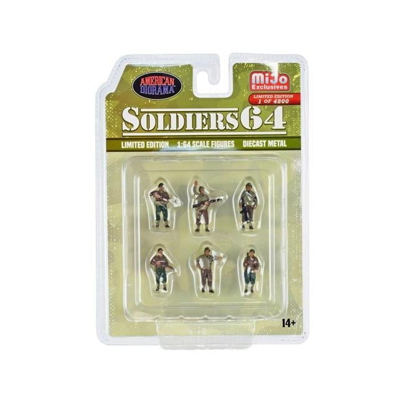 "Soldiers 64" 6 piece Diecast Set Military Figures Limited Edition to 4800 pieces for 1/64 Scale Models by American Diorama