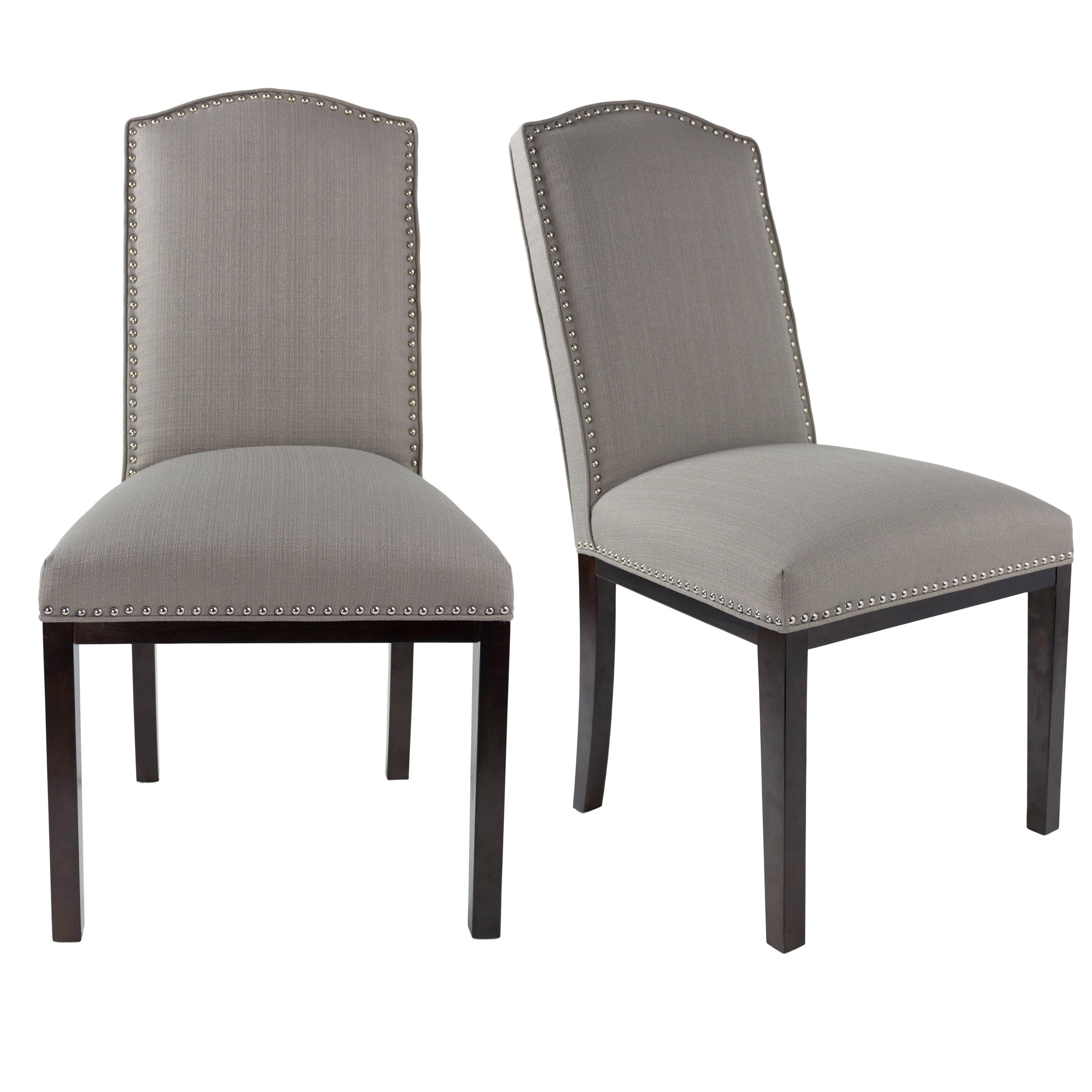 Greyish-Brown Upholstered High Back Dining Side Chairs