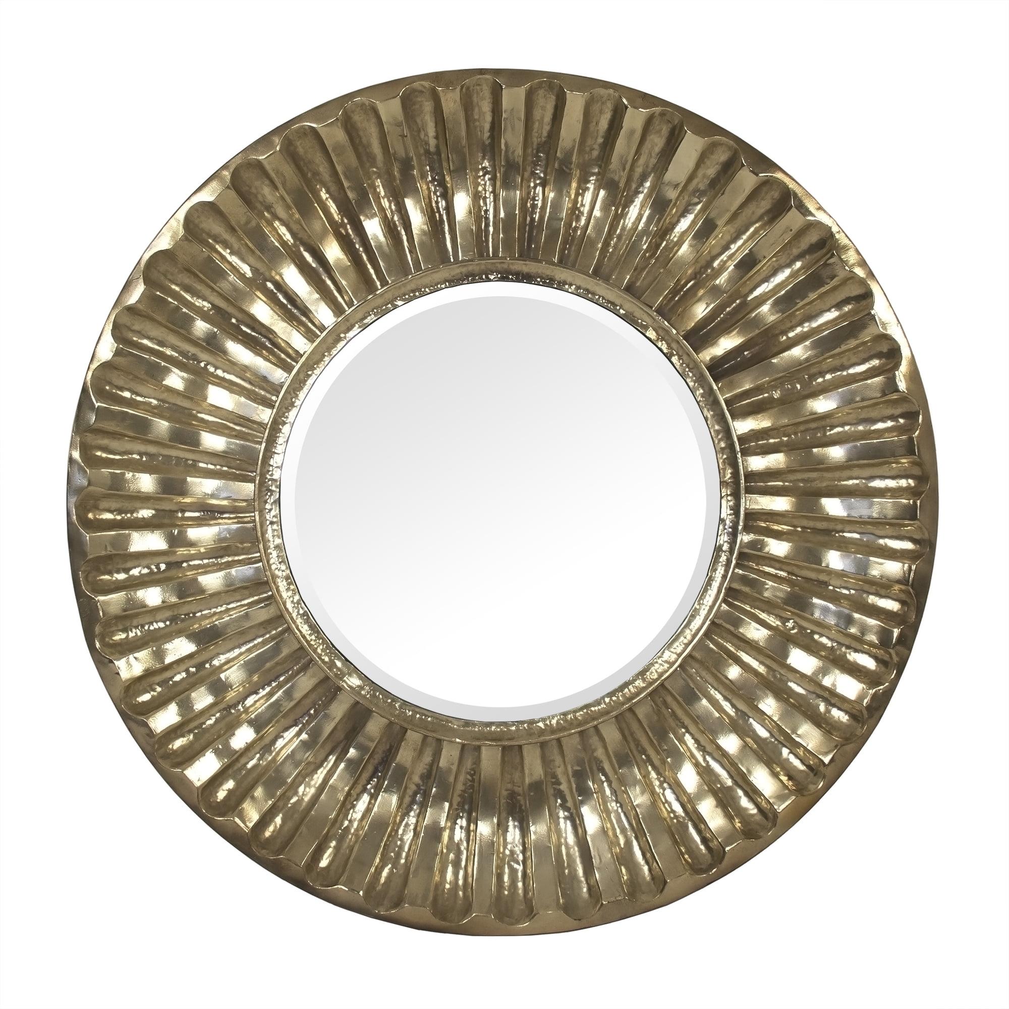 Soleste 38.5'' Artisan Bronze & Gold Round Beveled Wall Mirror