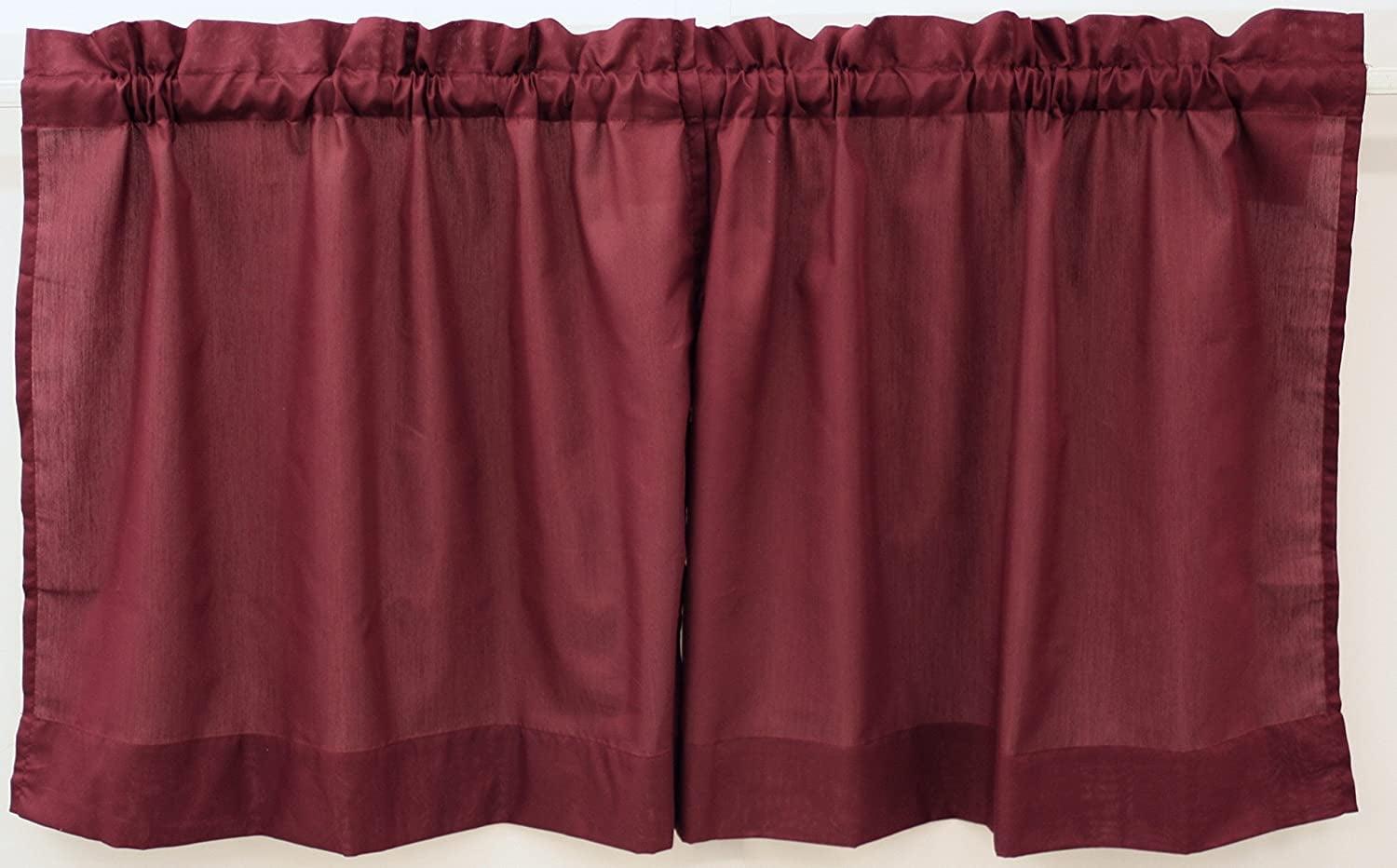 Merlot Sheer Cotton Polyester Rod Pocket Window Curtains