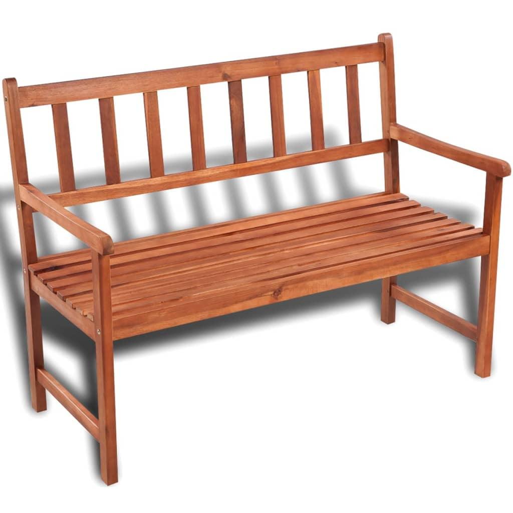 Solid Acacia Wood Patio Bench - 47.2 Weather-Resistant, Elegant Design for Outdoor Spaces, Comfortable Seating for Garden or Porch