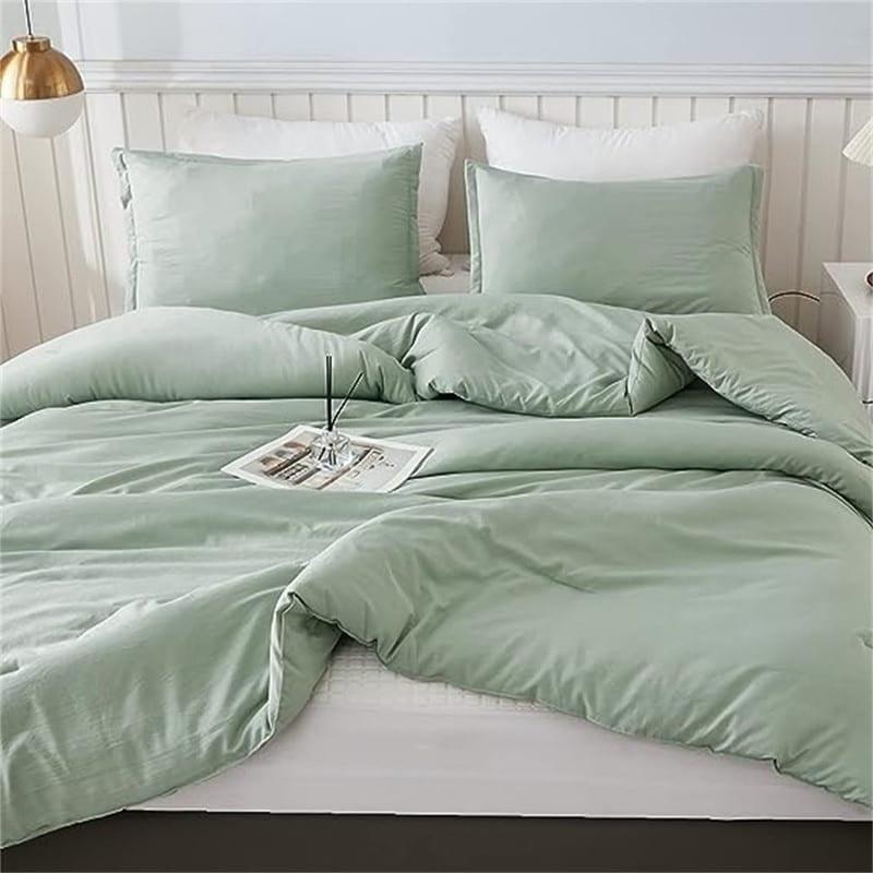 Sage Green Microfiber King Bedding Set