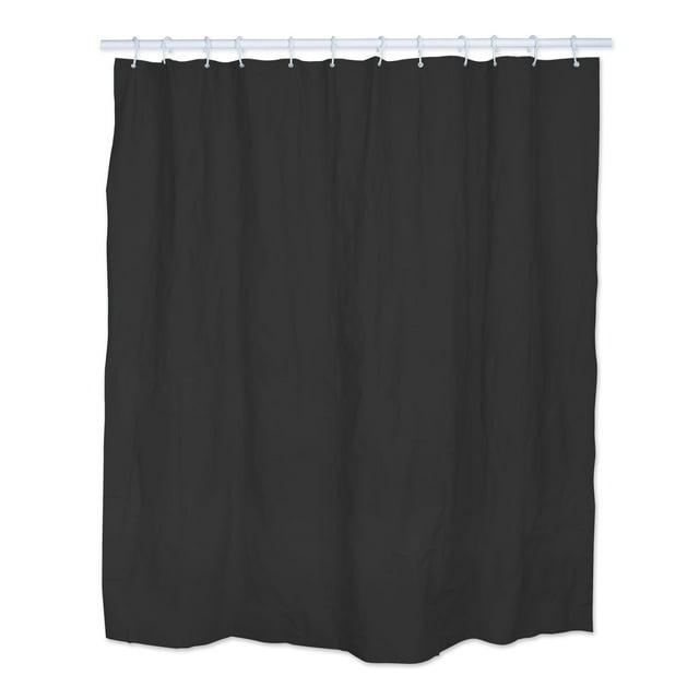 Design Imports SHOWER CURTAIN Contemporary Black Solid Print Peva Shower Curtains, 72 x 70 in, Washable