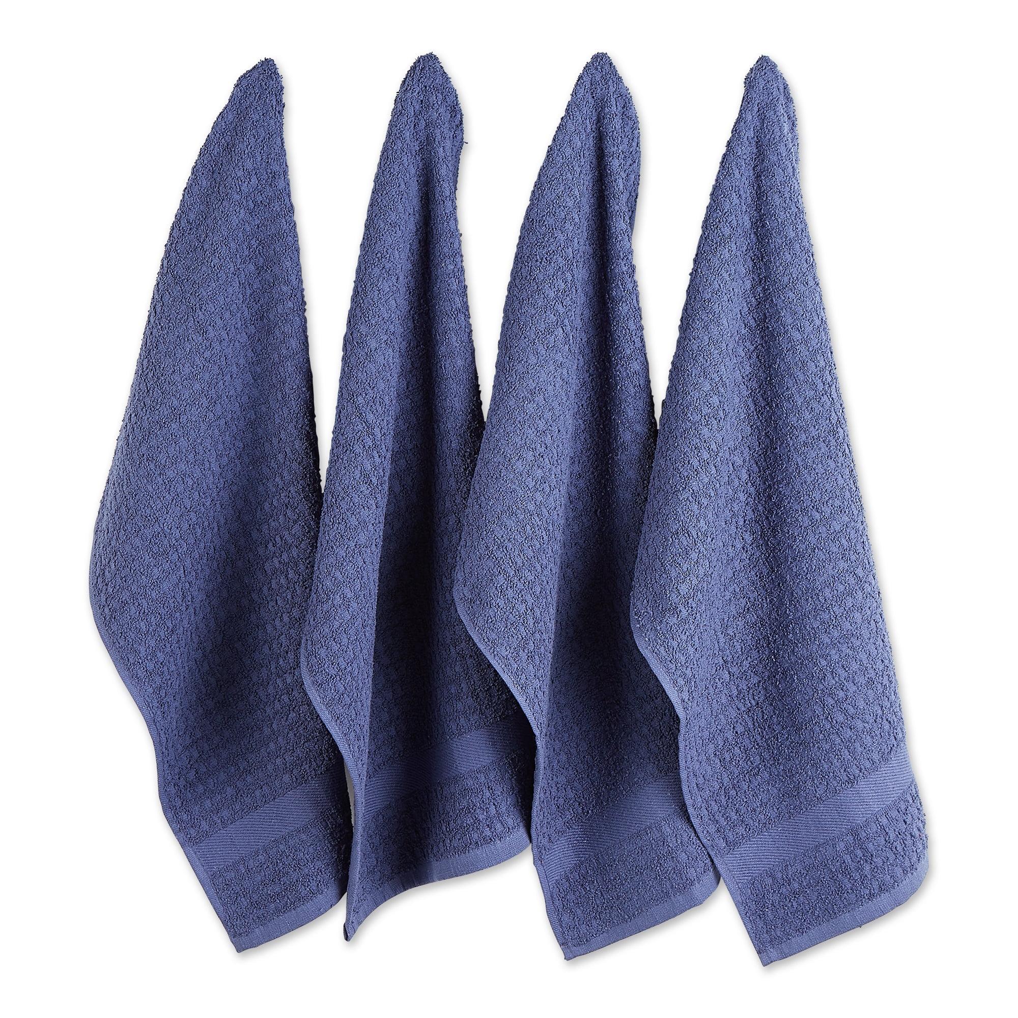 Solid French Blue Cotton Terry Dishtowel Set of 4