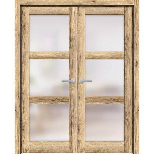 SARTODOORS Lucia Solid + Manufactured Wood Paneled French Doors