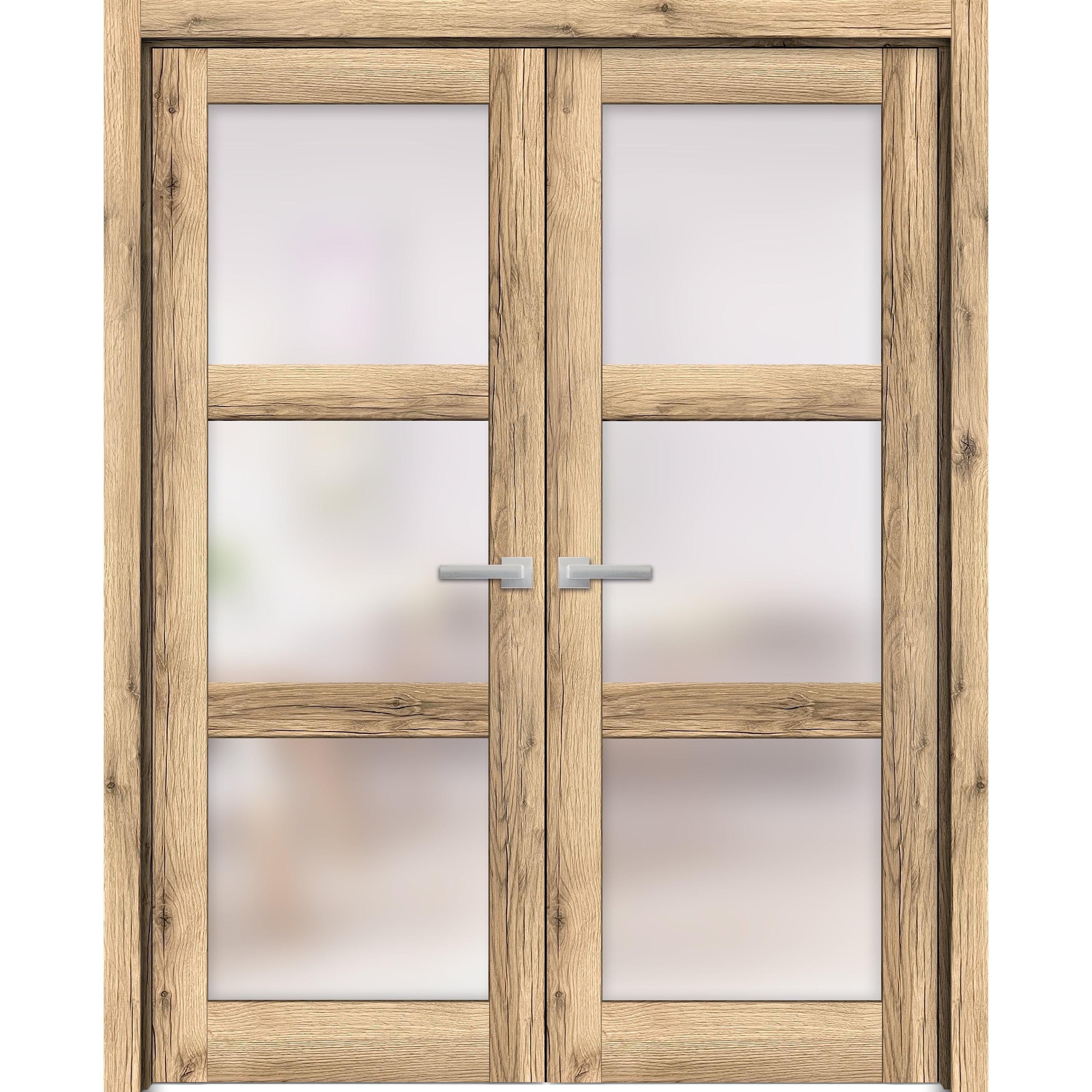 SARTODOORS Lucia Solid + Manufactured Wood Paneled French Doors