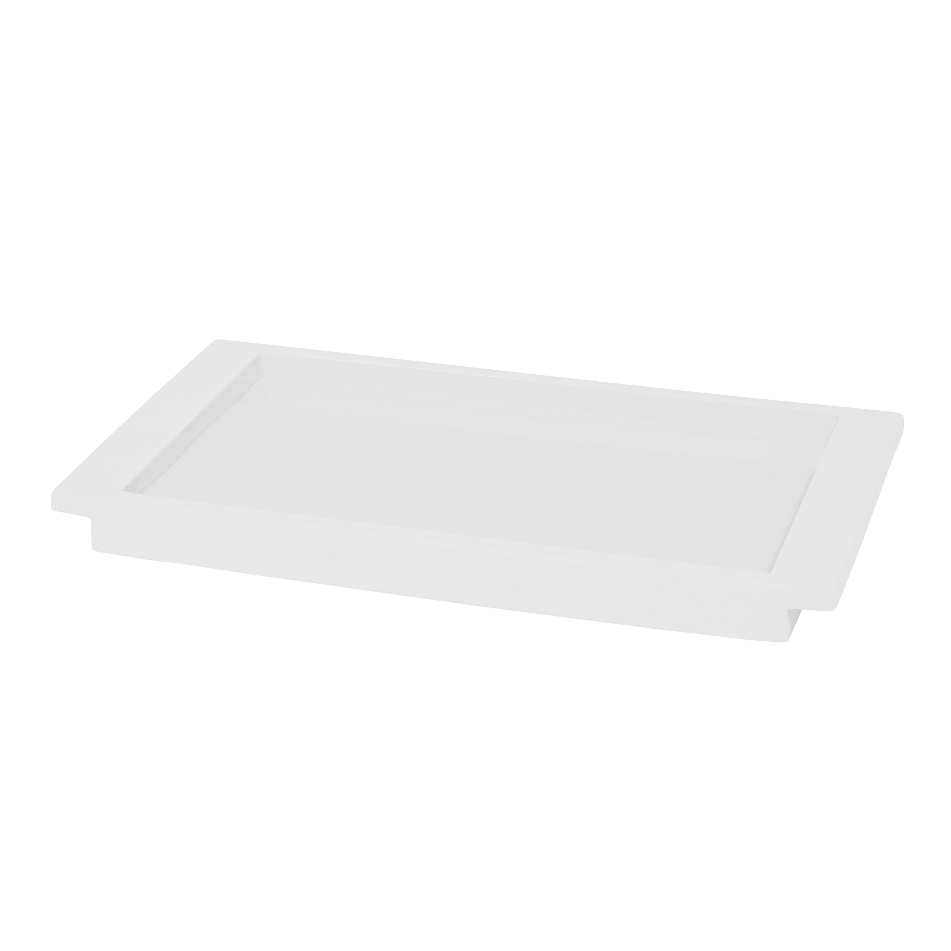 White Glossy Lacquer Resin Bath Accessories Tray