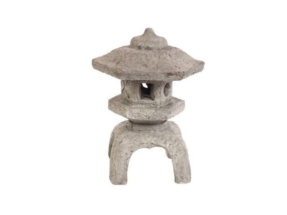 Medium Gray Cast Stone Japanese Garden Lantern