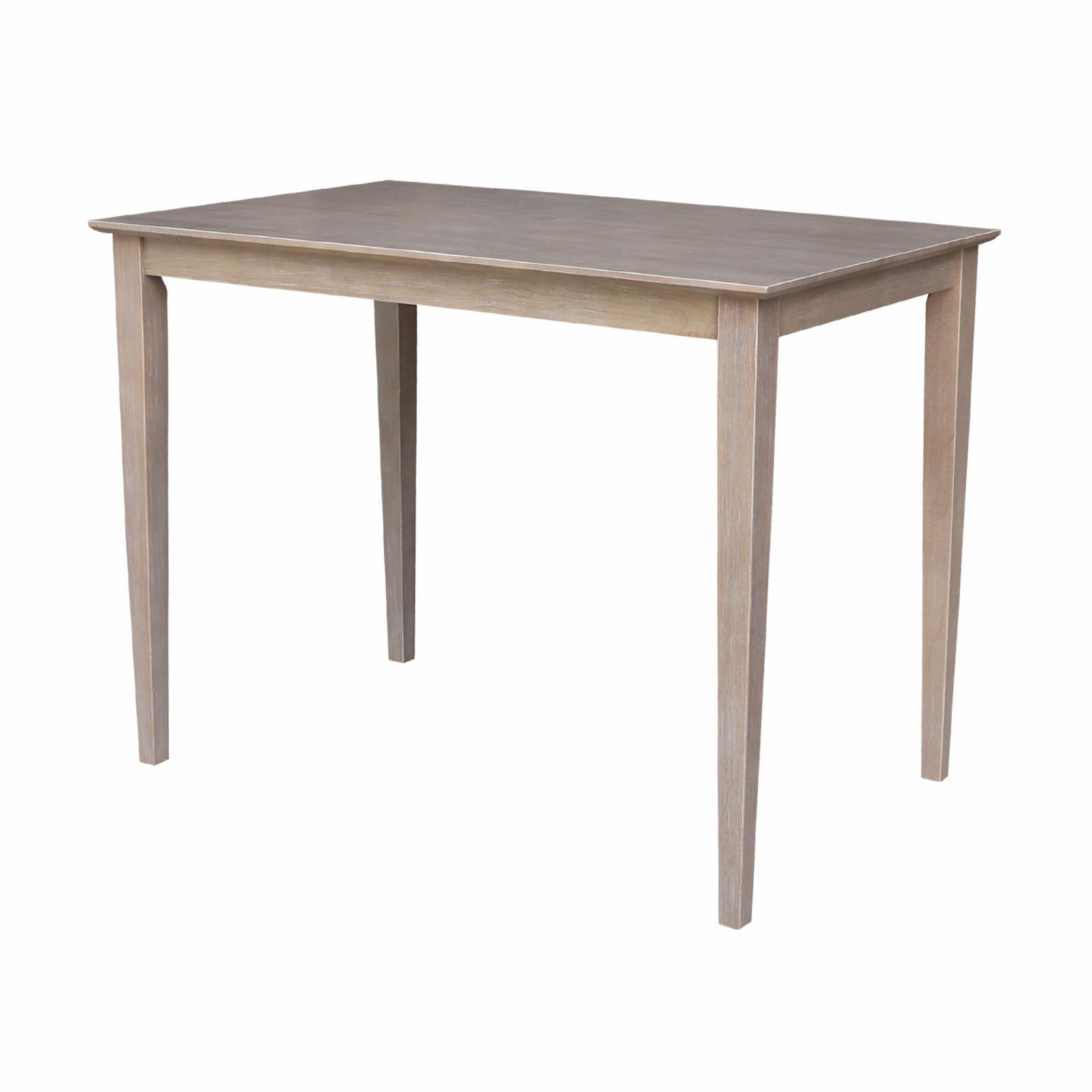 Washed Gray Taupe Solid Wood Counter Height Dining Table