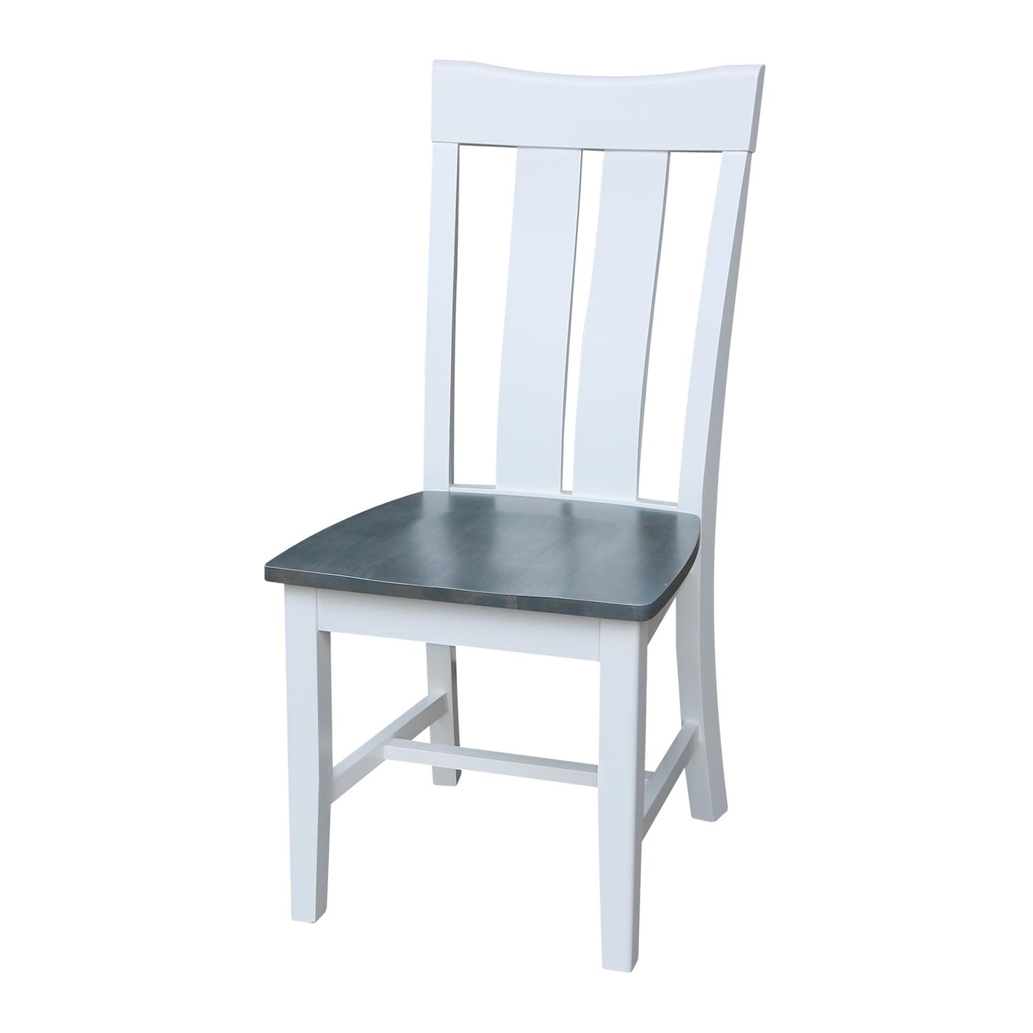 Gray Cross Back Solid Wood Side Chair