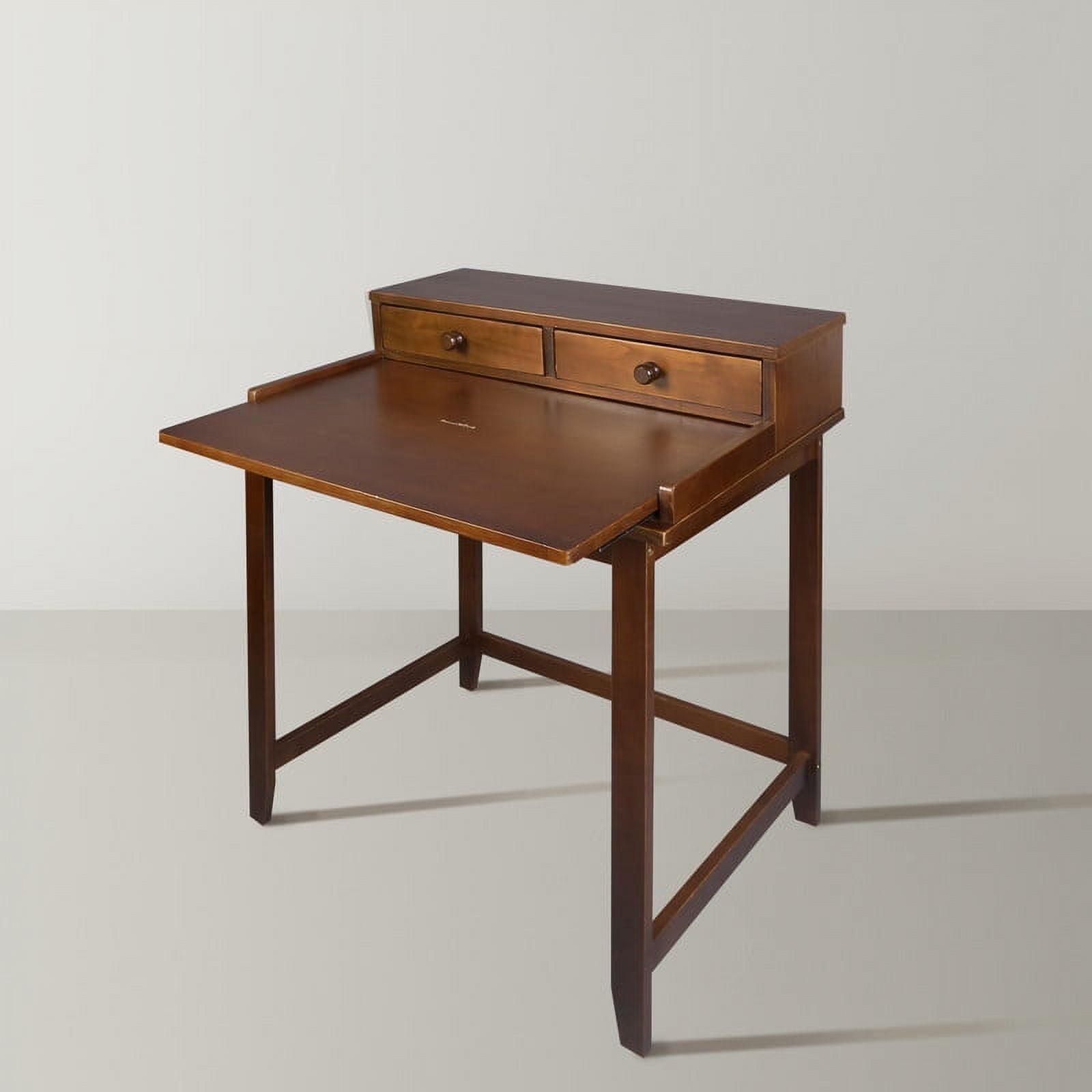 Solid Wood Home Office Computer Desk with Hutch, Pull-out tray