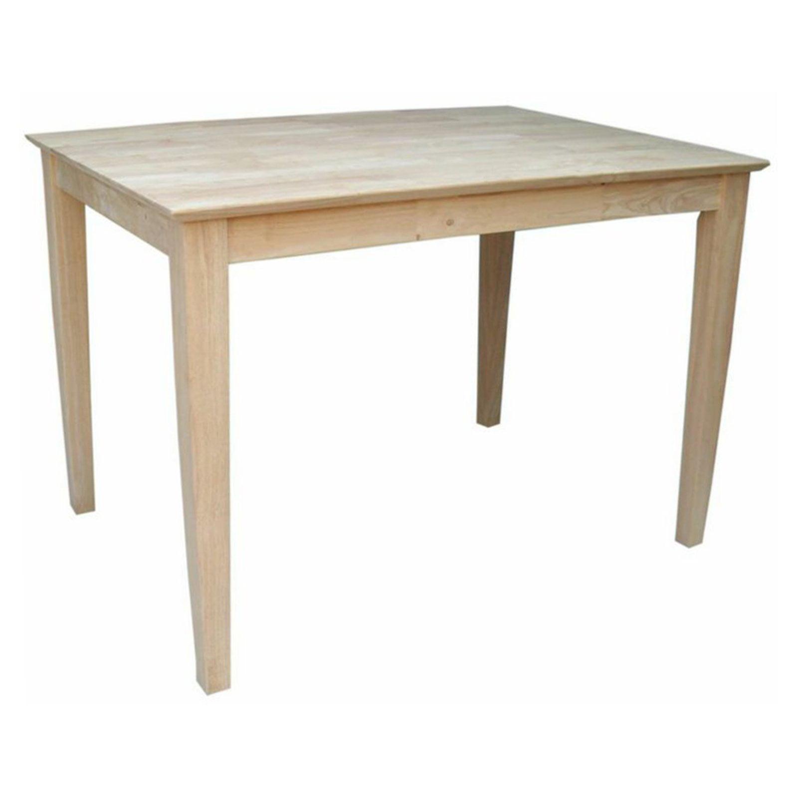 30" X 42" Solid Wood Dining Table Unfinished - International Concepts