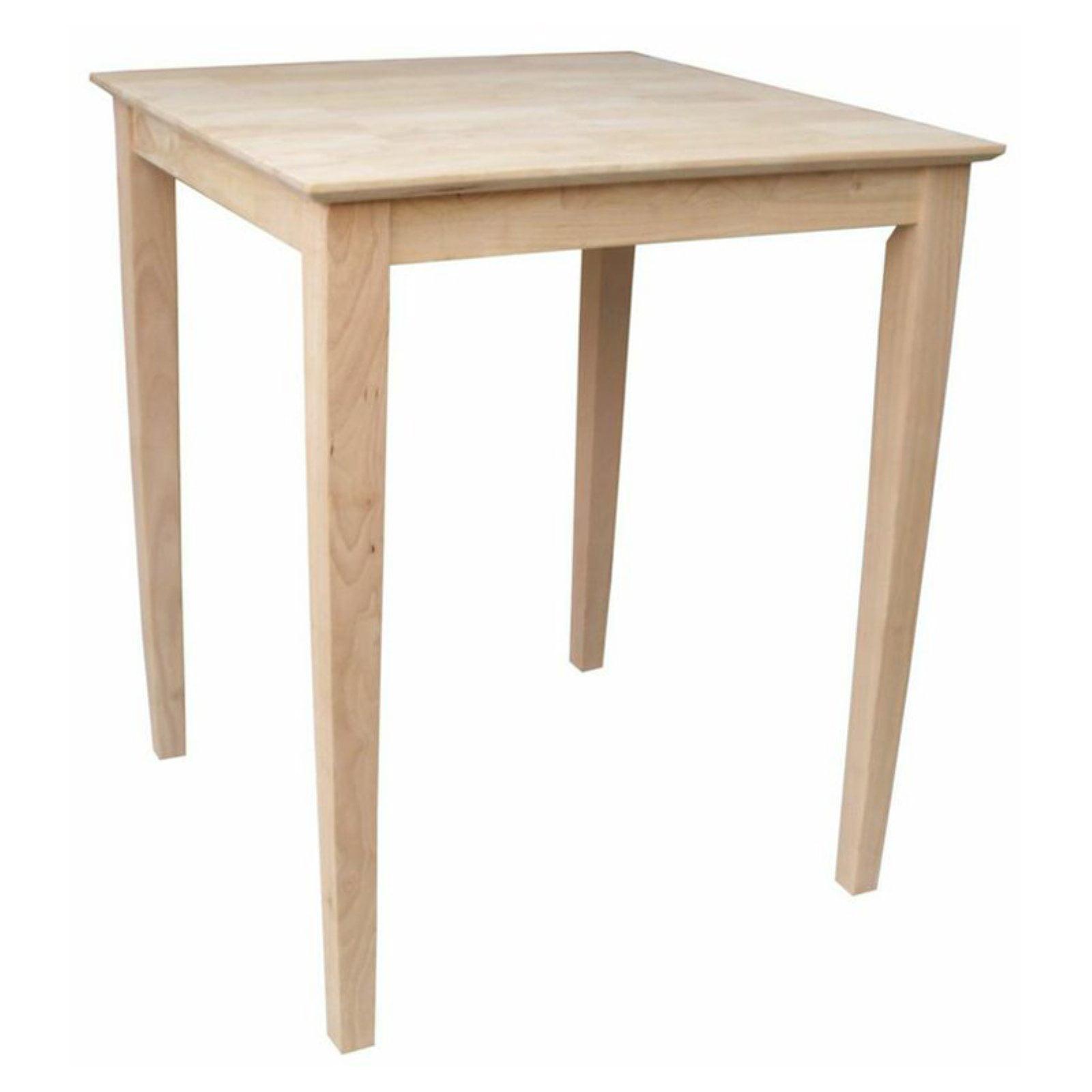 Elegant Shaker-Style 30" Square Solid Wood Bar Height Table