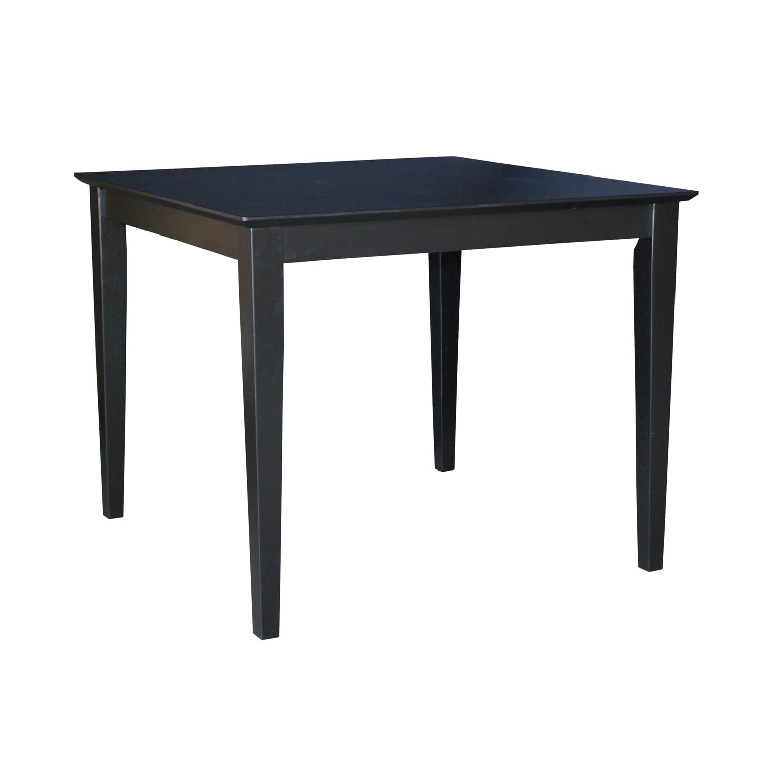 International Concepts 36" Square Solid Wood Top Dining Table with Shaker Legs Black: Parawood, Non-Extension, Seats 4