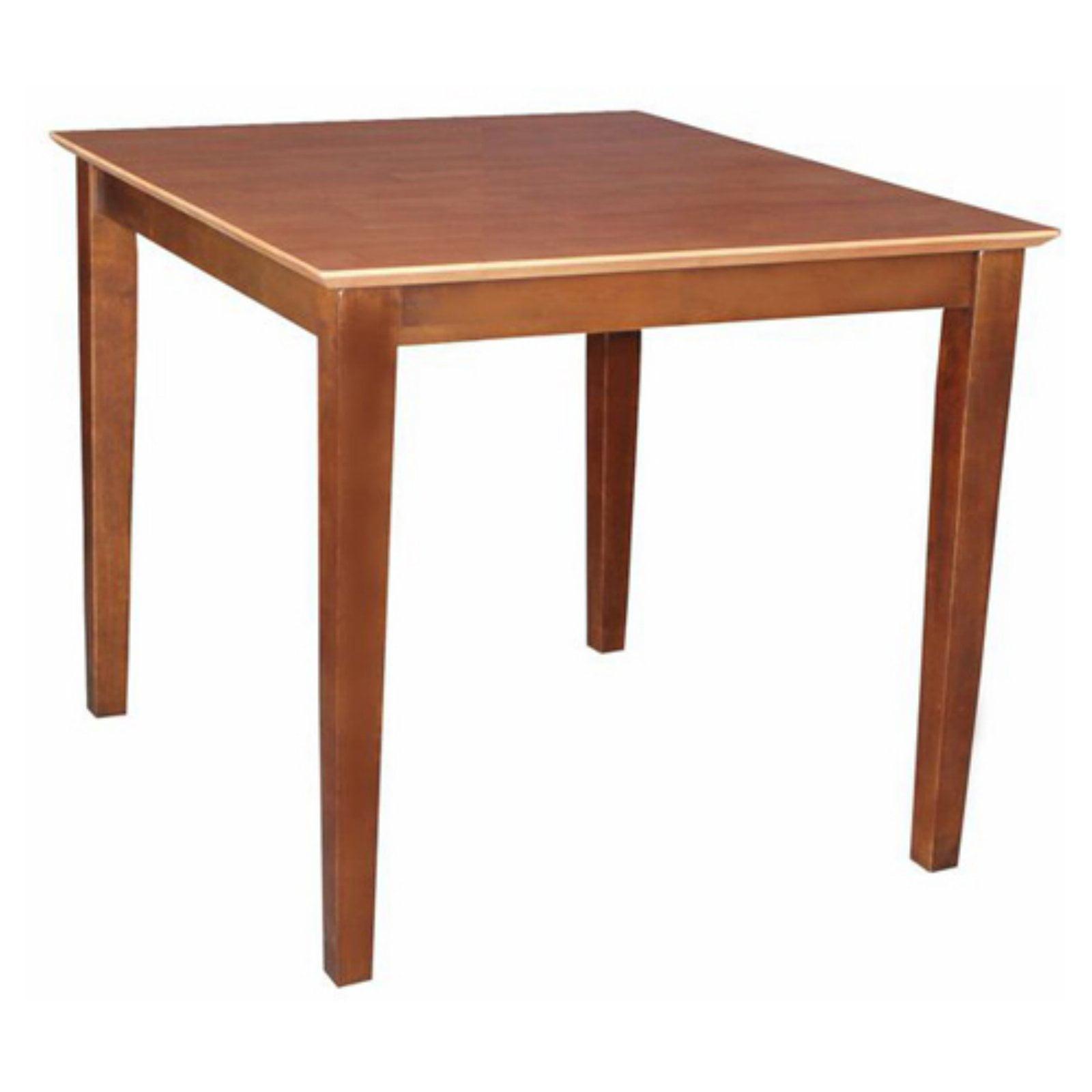 Solid Wood Top Table with Shaker Legs Cinnamon/Brown - International Concepts