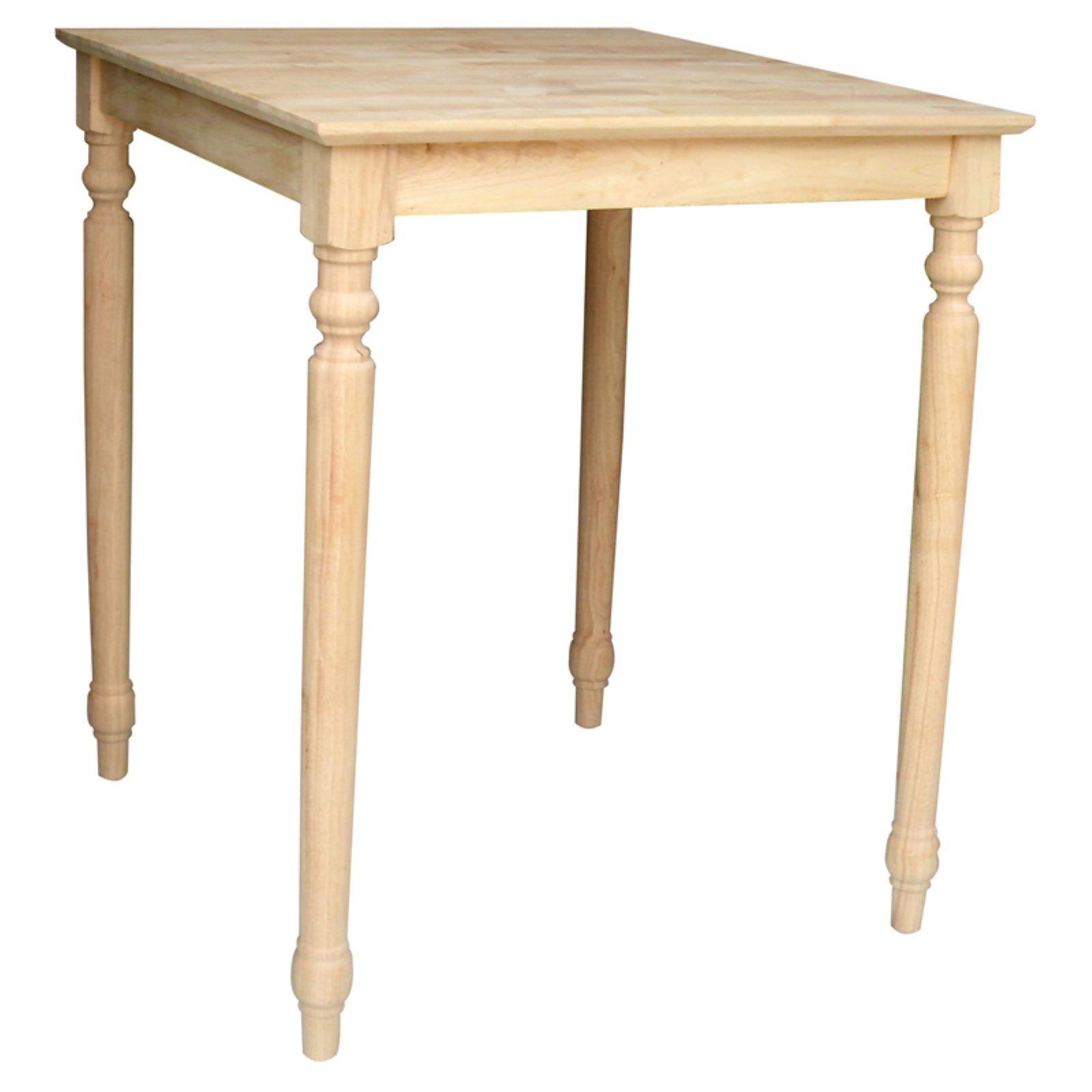 Traditional Unfinished Square Solid Wood Counter-Height Table