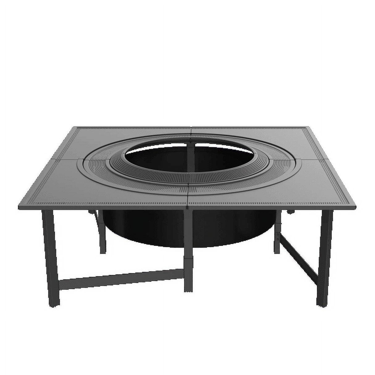 Black Steel Fire Pit Surround Extension Table