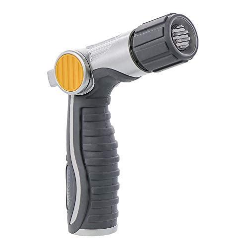 Gray Adjustable Garden Hose Nozzle with Thumb Control