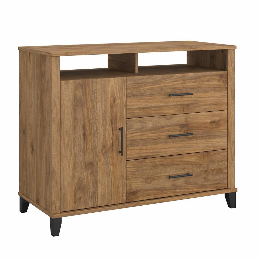 Somerset Fresh Walnut 3-Drawer Contemporary TV Stand Dresser