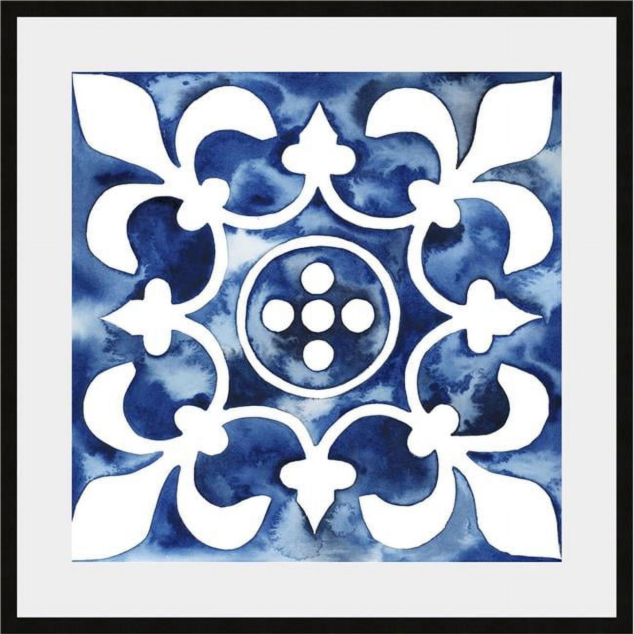 Cobalt Blue Mediterranean Tile Framed Art Print