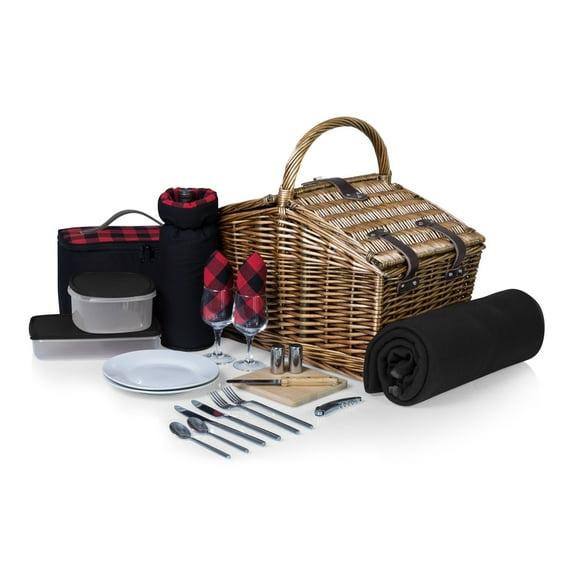 Picnic Time Somerset Deluxe Picnic Basket with Blanket-Soft Cooler-Wine Tote