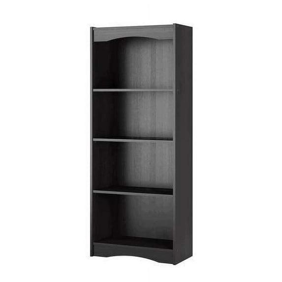 60" Hawthorn Tall Bookcase Black - CorLiving: Modern Style, Laminated Particle Board, 4 Open Shelves