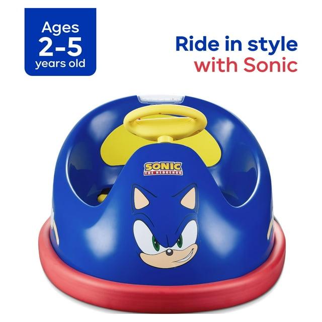 Sonic The Hedgehog 6V Bumper Car, Battery Powered Ride on Toy with Remote for Kids Ages 1.5+, Blue