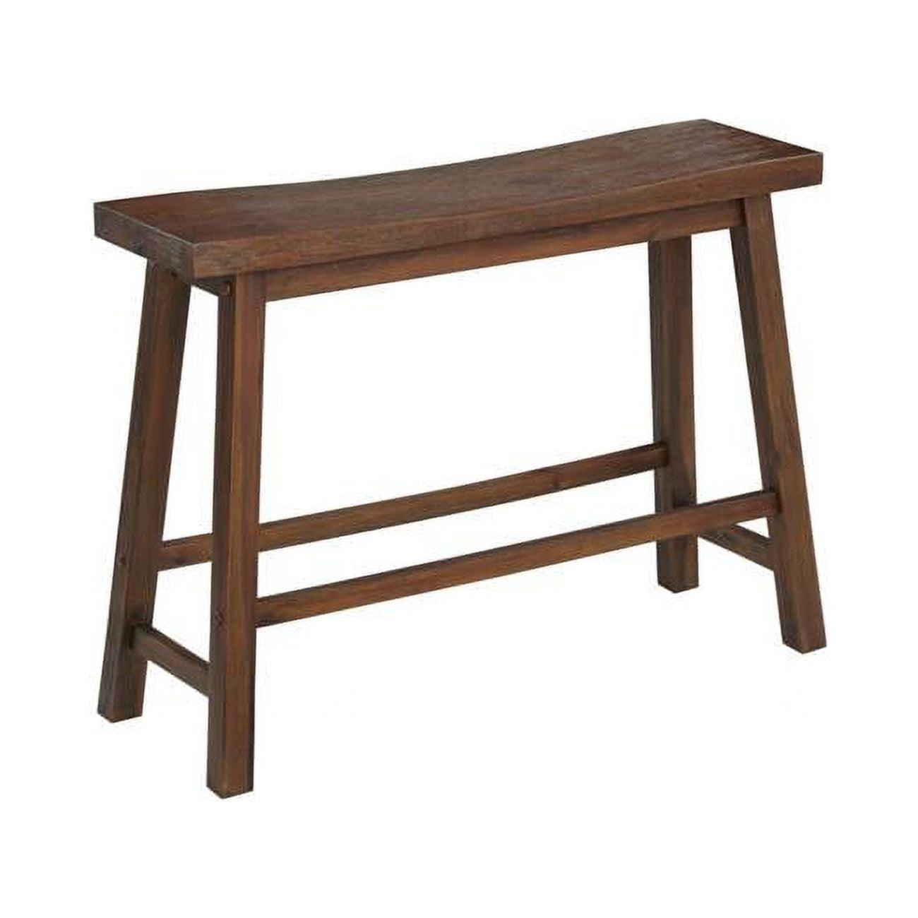 Sonoma Rustic Saddle Bench in Chestnut Wire-Brush Finish