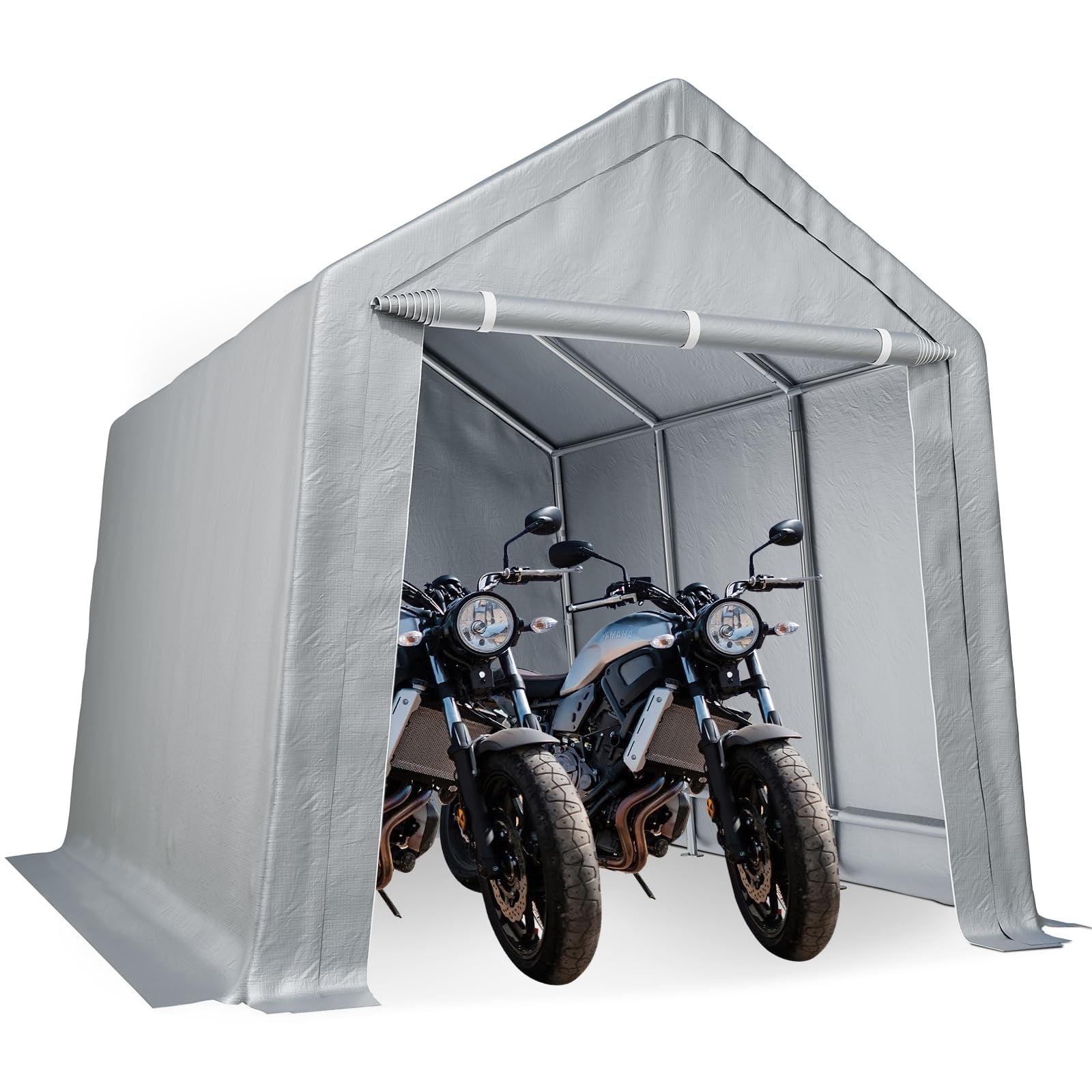 babevy Durable Canopy Carport With Storage Shed - Roll-Up Zipper Door in , 103.92" H x 96" W x 168" D
