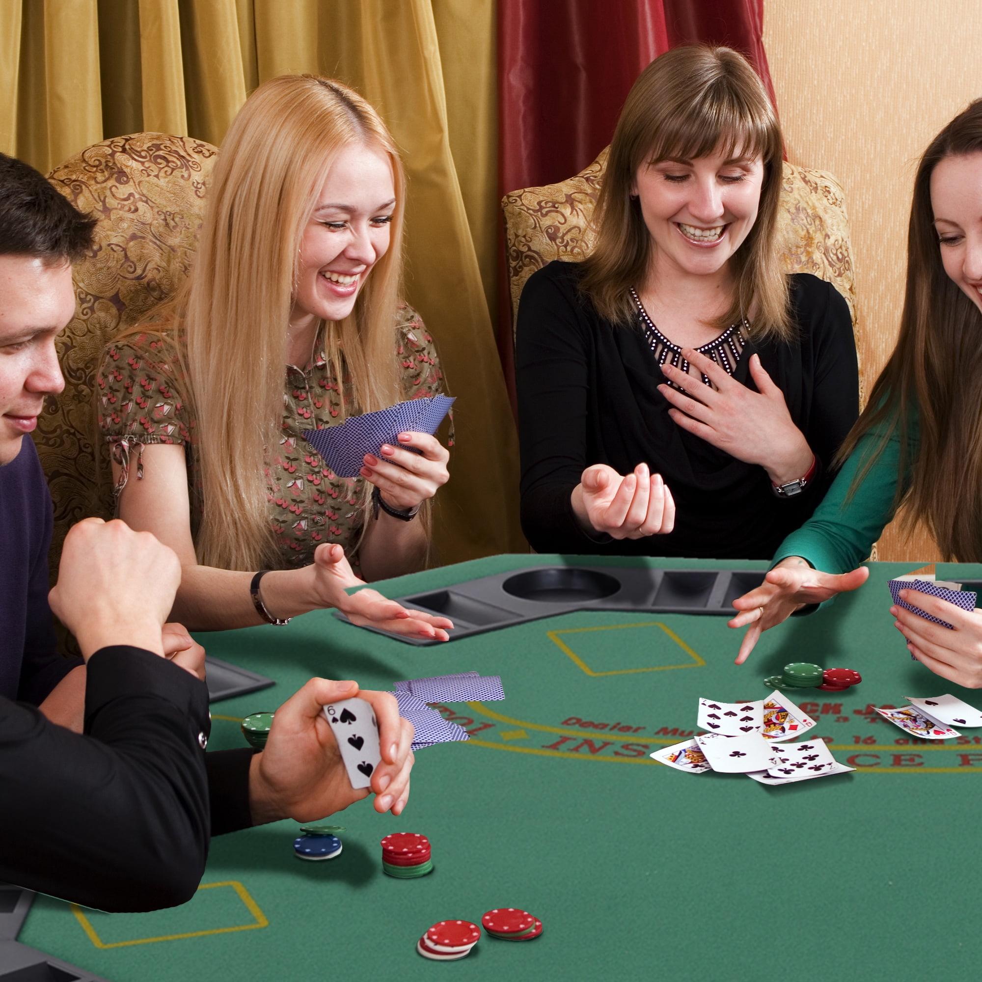 Soozier 47" Green Felt Octagon Poker Table with Cup Holders