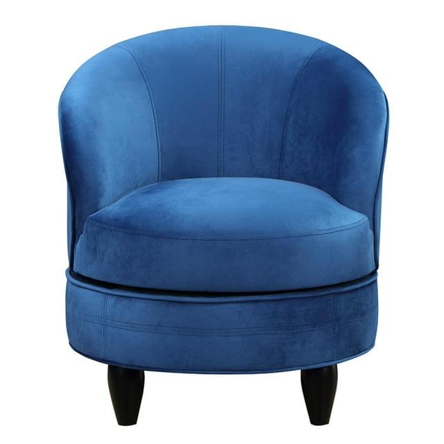 Sophia Velvet Swivel Accent Chair Blue - Steve Silver Co.: Transitional, Armless, 360° Base