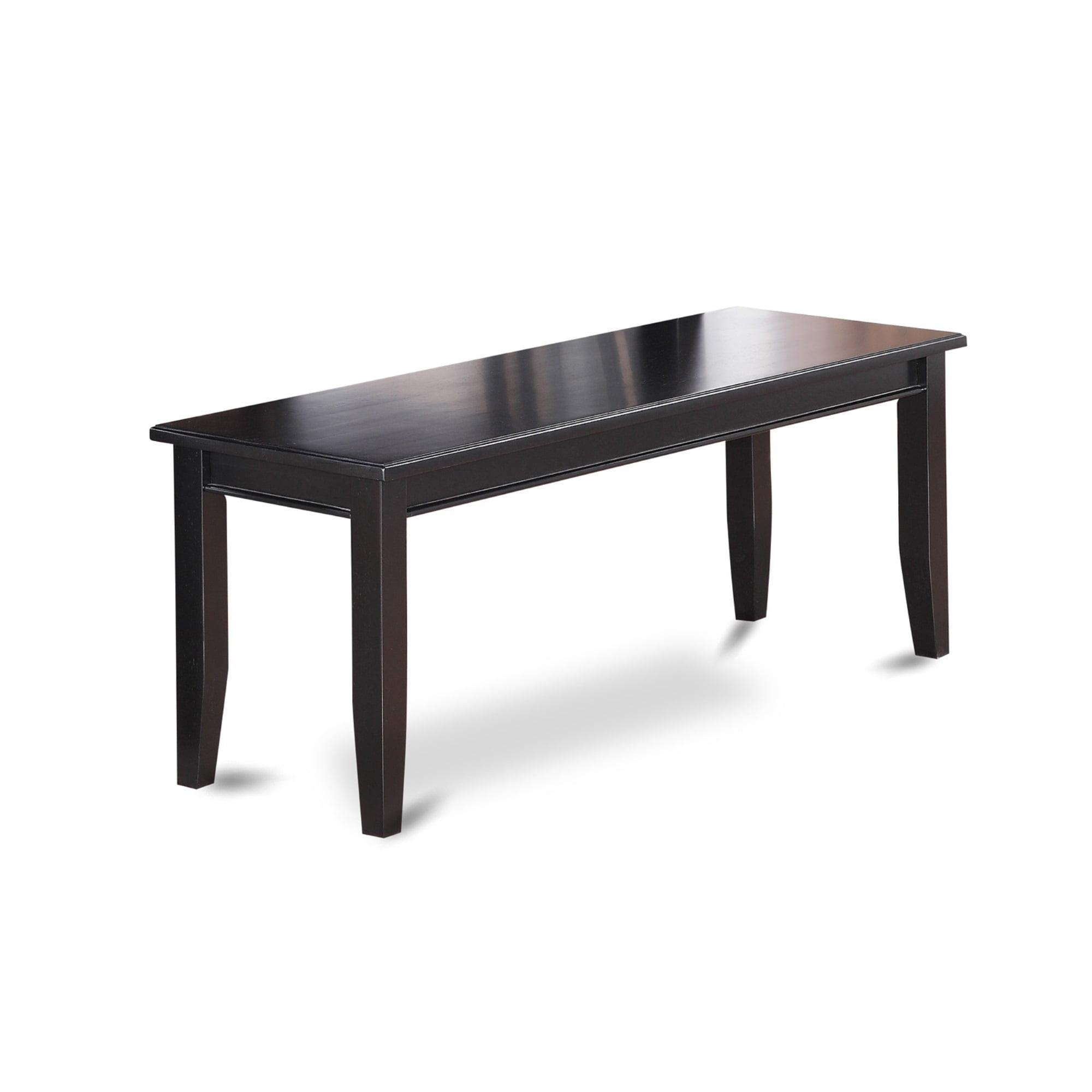 Black Solid Wood Traditional Dining Bench