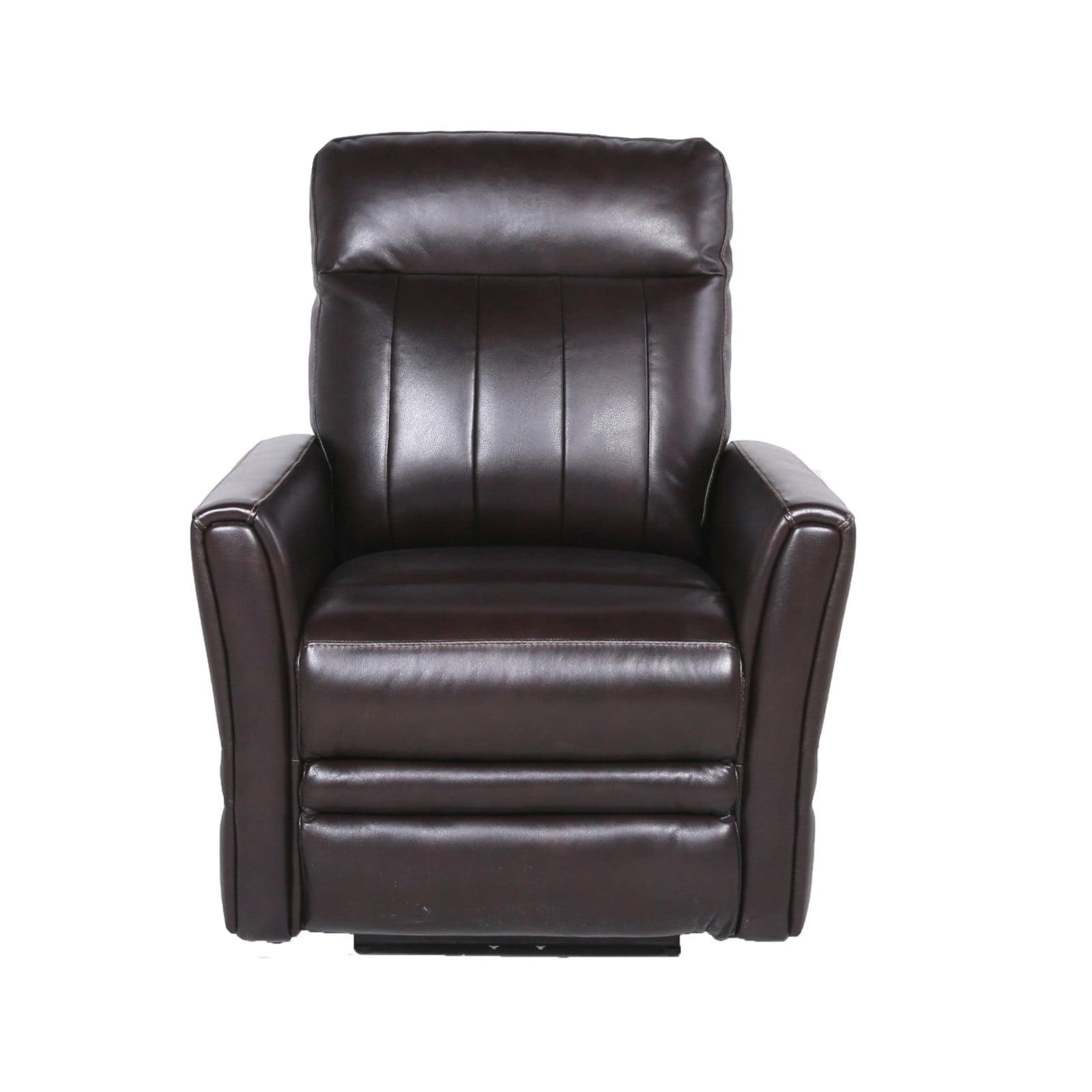 Coachella Transitional Brown Leather Recliner with Power Headrest