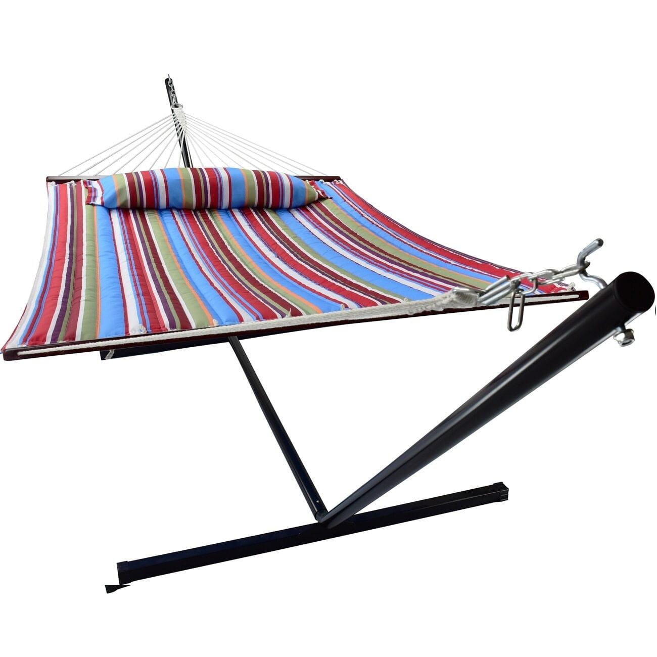 Sorbus 2-Person Quilted Fabric Hammock With Stand