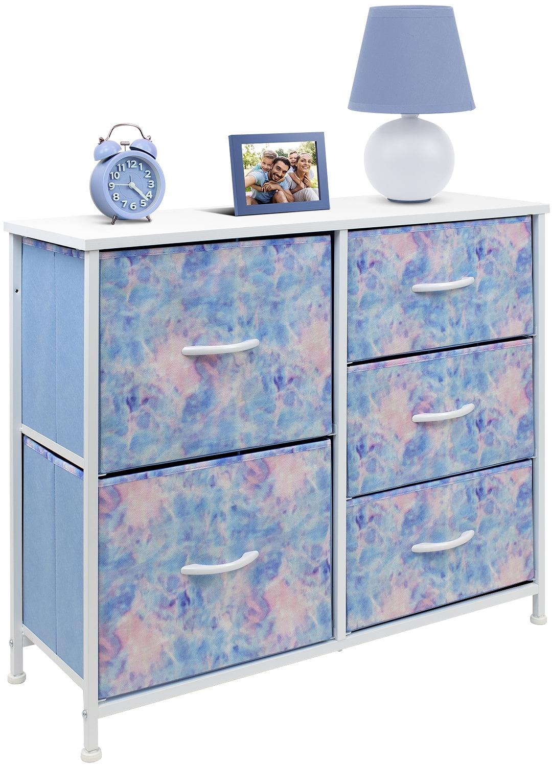 Blue Steel 5-Drawer Chest Dresser for Nursery