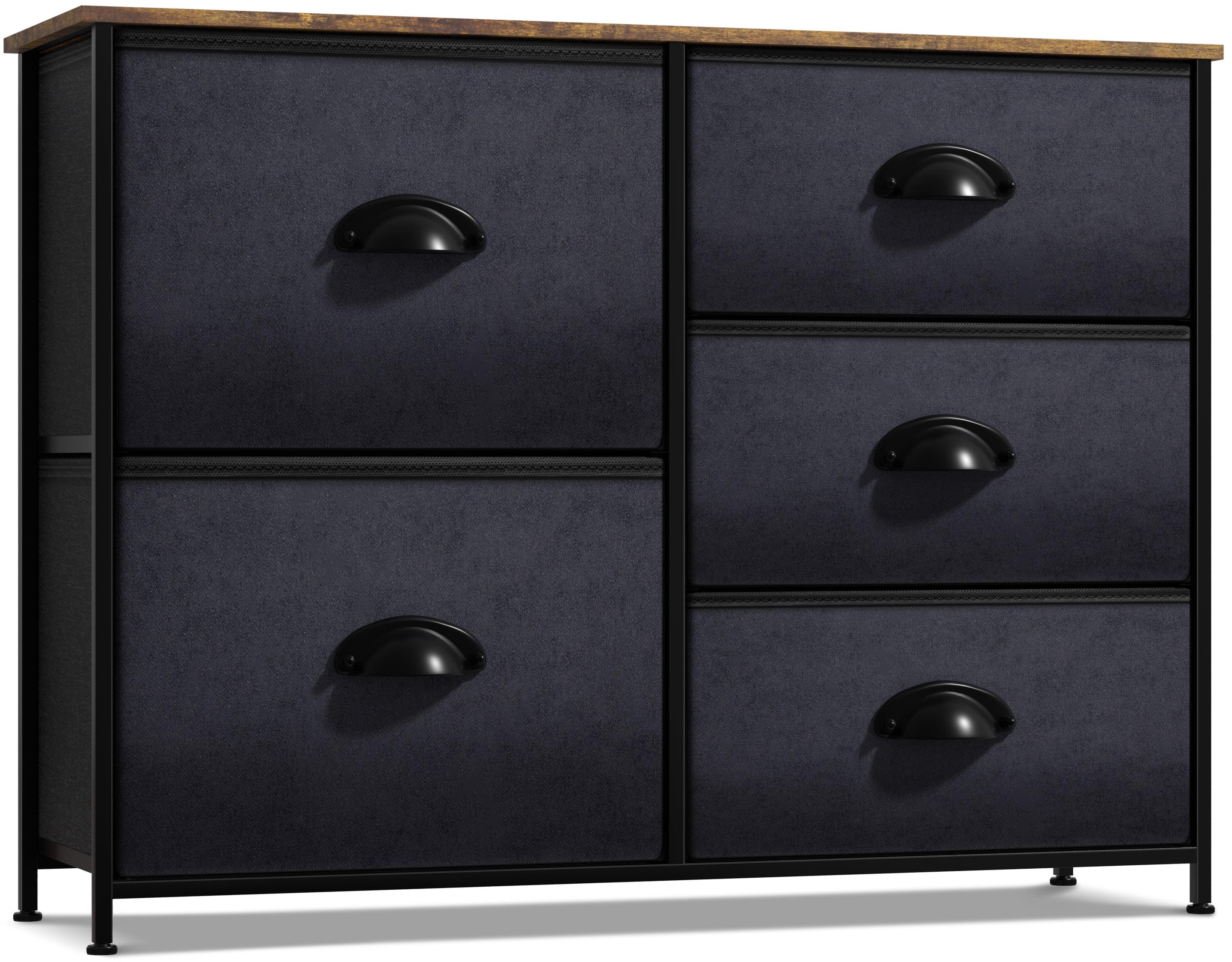 Sorbus 35" Black Steel Frame 5-Drawer Nursery Dresser