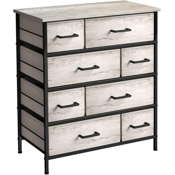 Sorbus Sorbus 8 Drawers Dresser with Steel Frame and Wood Top in Rustic
