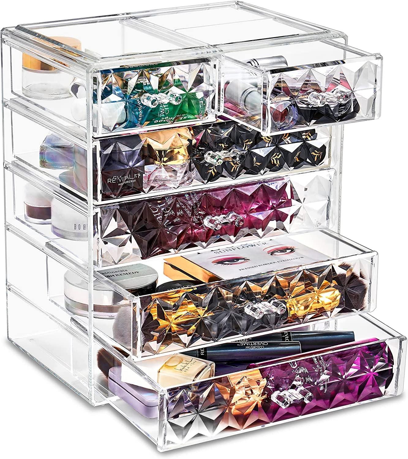Sorbus Sorbus 6 Drawers Acrylic Makeup and Jewelry Cosmetics Organizer in Diamond Design