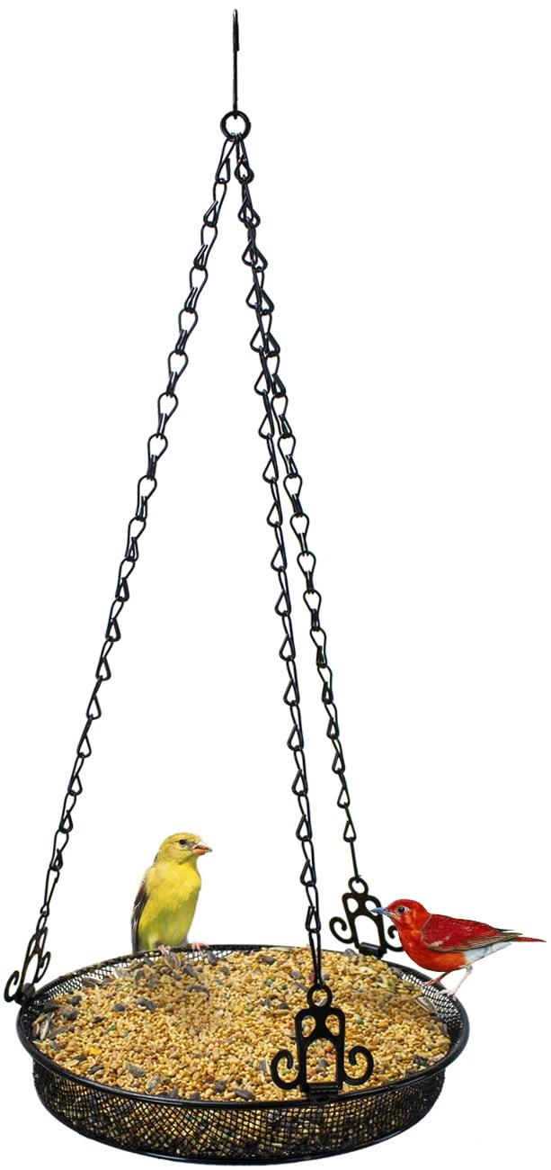 Sorbus Sorbus Metal Bird Feeder Hanging Tray in Black