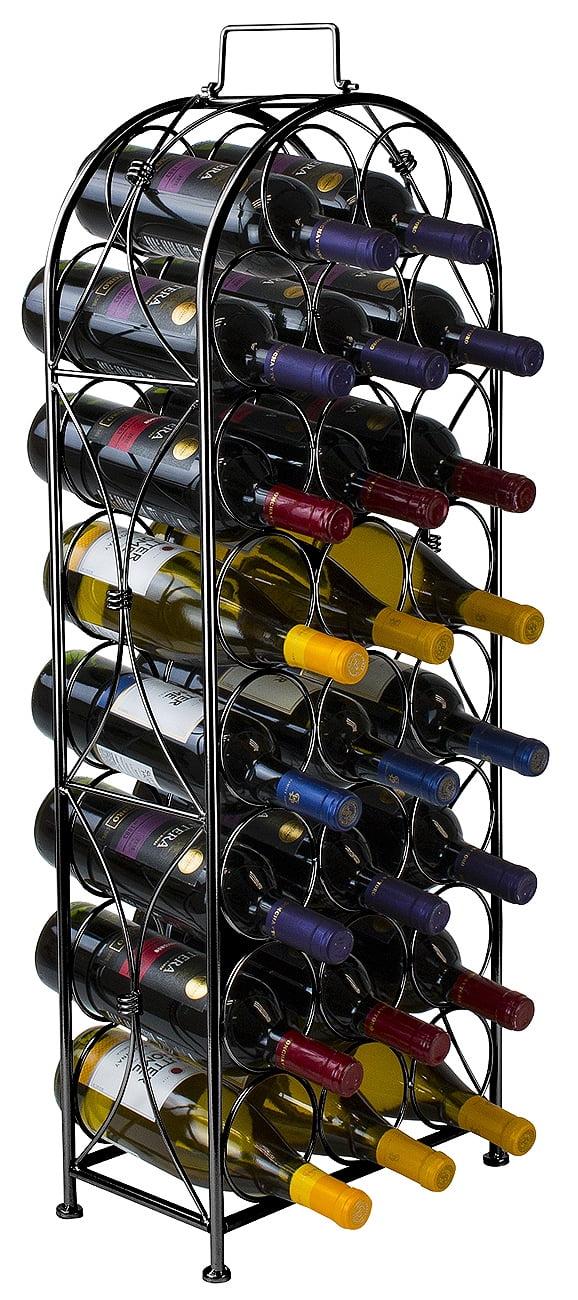 Sorbus 23-Bottle Bordeaux Chateau Wine Rack - Elegant Storage, Timeless Style, Optimal Freshness for Your Wine Collection (Black)