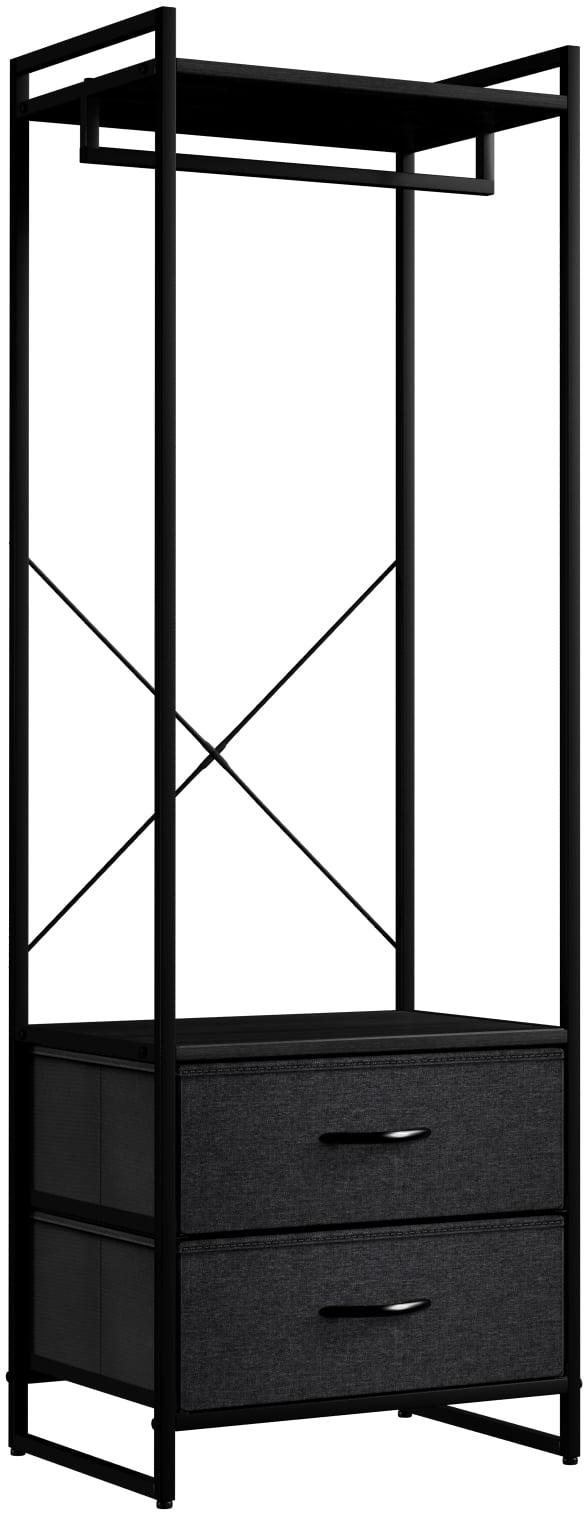 Sorbus Sorbus 2 Drawer Clothing Rack with Wood Top and Steel Frame