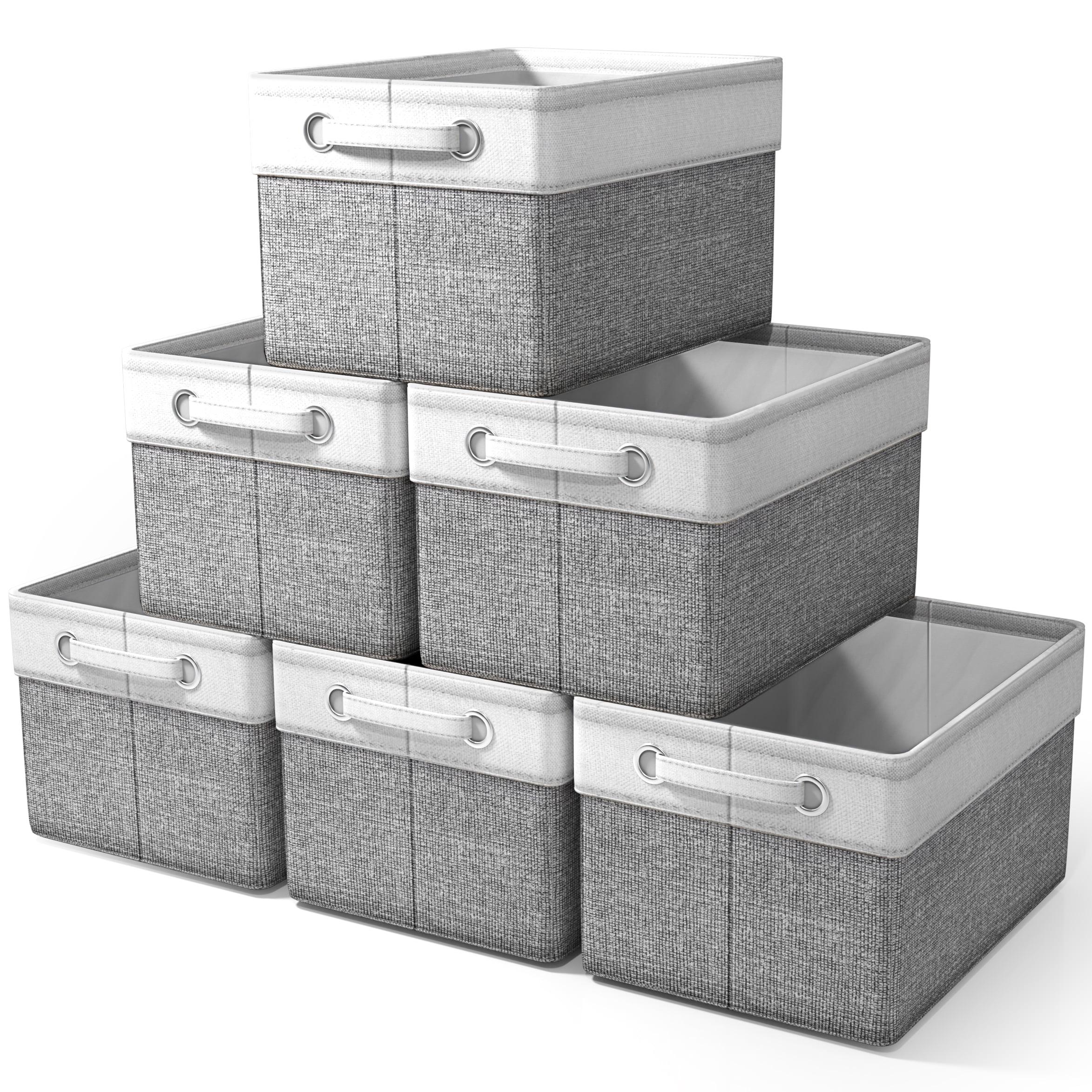 Sorbus Sorbus Fabric Storage Bins for Shelves Set of 6 - 15 Inch Sturdy Collapsible Storage Bins with 2 Handles, Foldable Baskets for Organizing Home, Closets, Shelf, Toys, Clothes, Large Decorative Storage Baskets