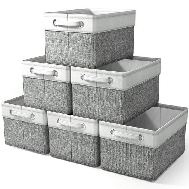 Sorbus Sorbus Fabric Storage Bins for Shelves Set of 6 - 15 Inch Sturdy Collapsible Storage Bins with 2 Handles, Foldable Baskets for Organizing Home, Closets, Shelf, Toys, Clothes, Large Decorative Storage Baskets