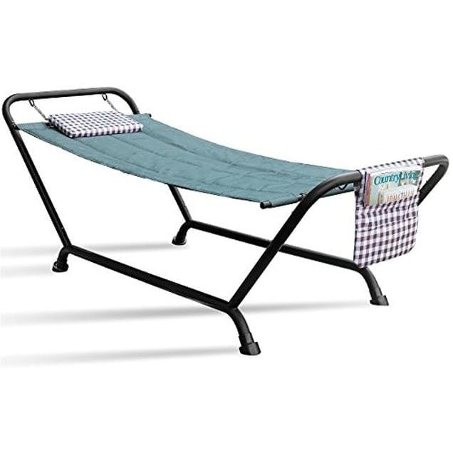 Sorbus Hammock Bed with Stand, Pillow and Storage Pockets- Heavy Duty 500lbs Support- Weather Resistant Outdoor Hammock- For Patio, Backyard, Poolside