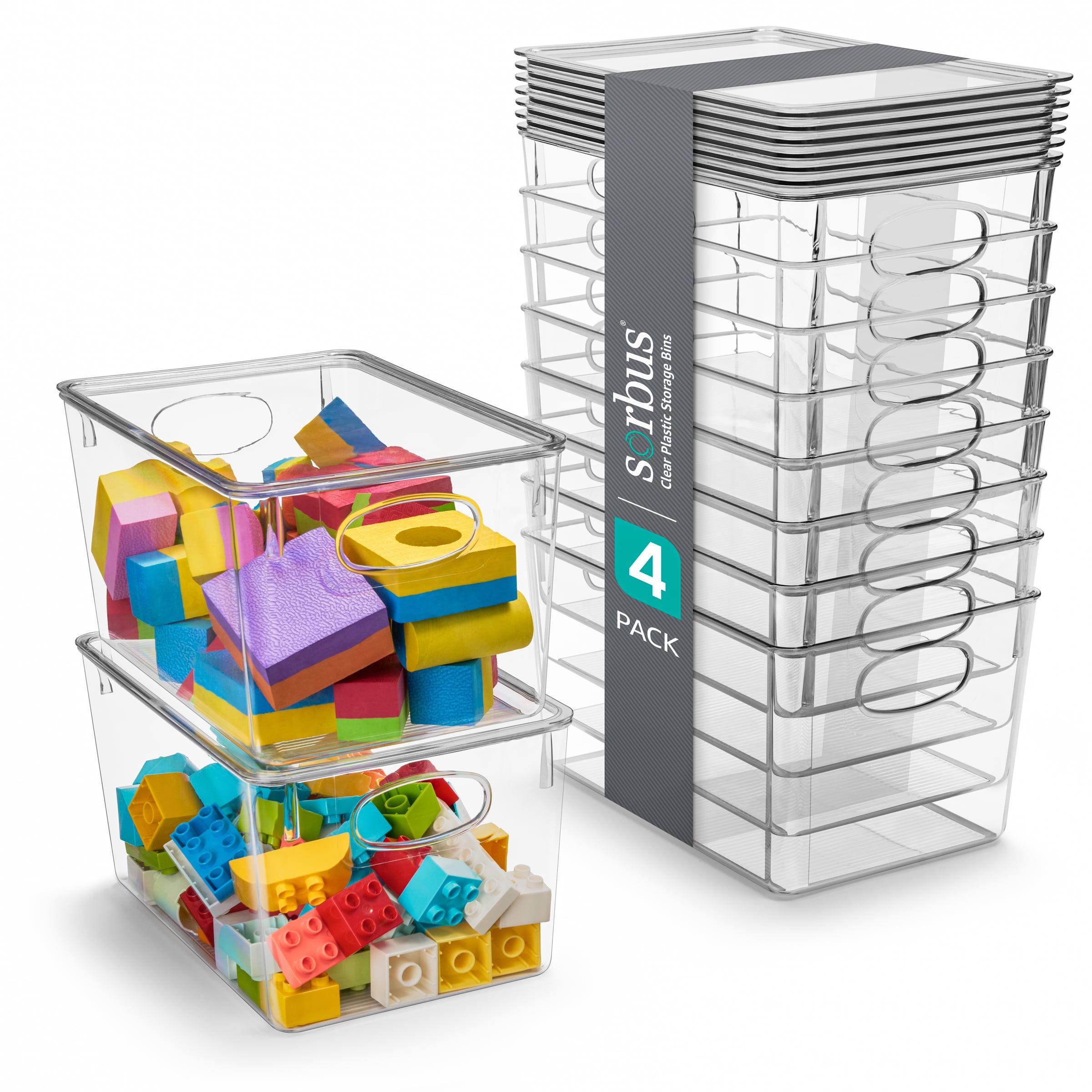 Sorbus Sorbus Large Clear Toy Storage Containers with Lids and Handles 8 Pack