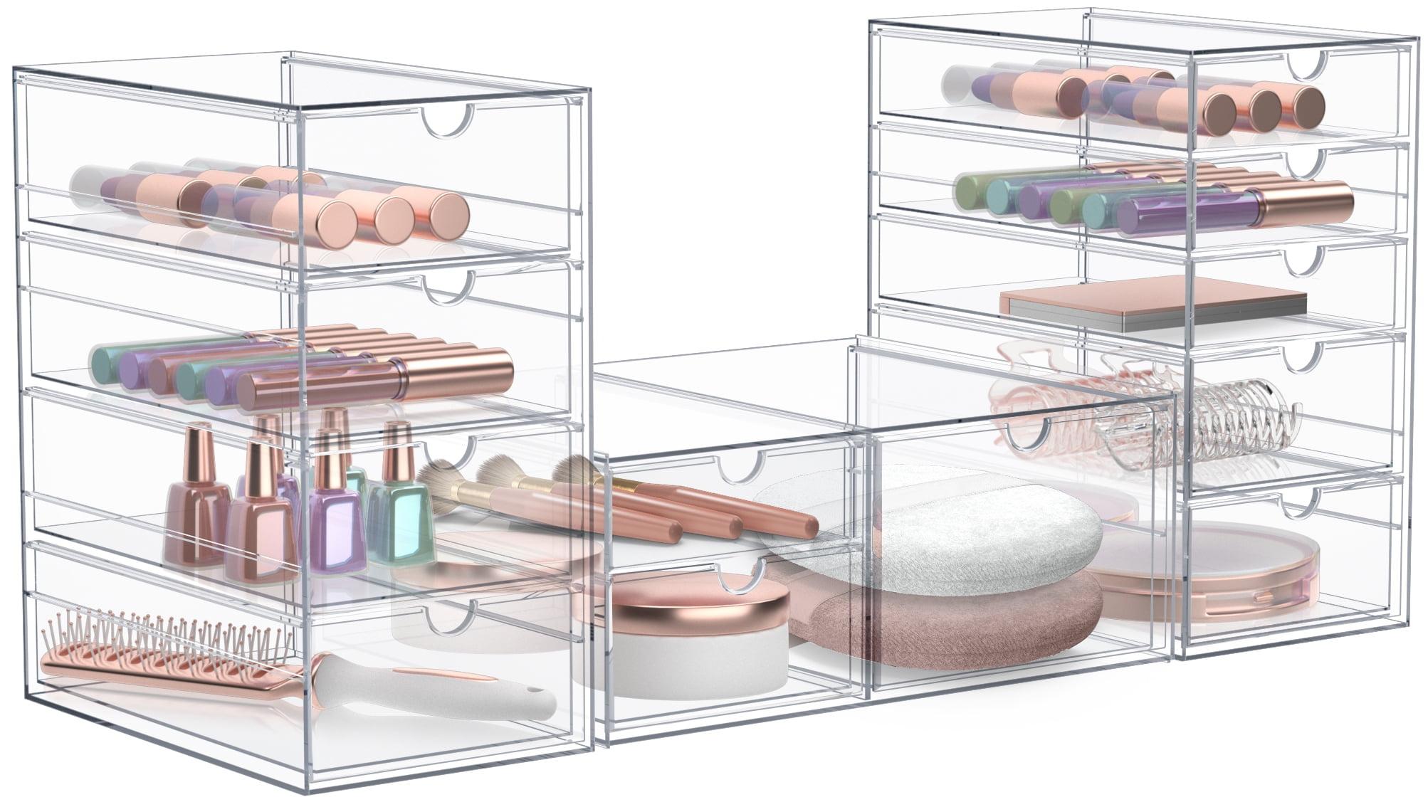 Sorbus Sorbus Clear Storage and Organizer Bins with Drawers,  4 Pcs Stackable Storage Cases for Office, Kitchen, Crafts, and More