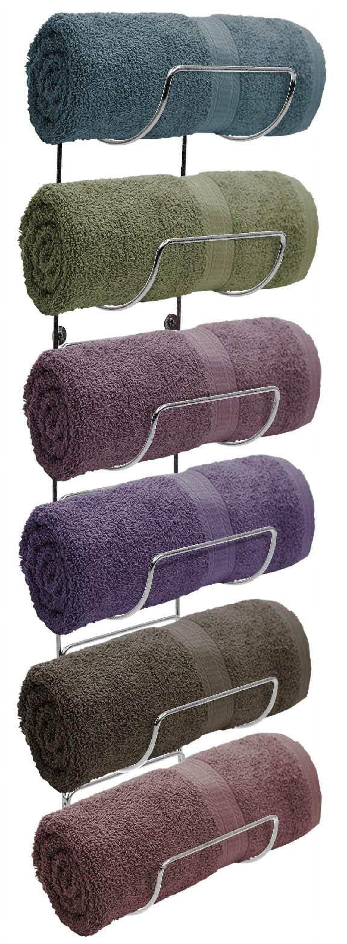 Sorbus 6-Tier Silver Iron Wall-Mounted Towel Organizer